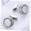 Silver round Copper Cuff Links Men with High Polished Surface Comfortable Touch Feeling Classic Graceful Style 4
