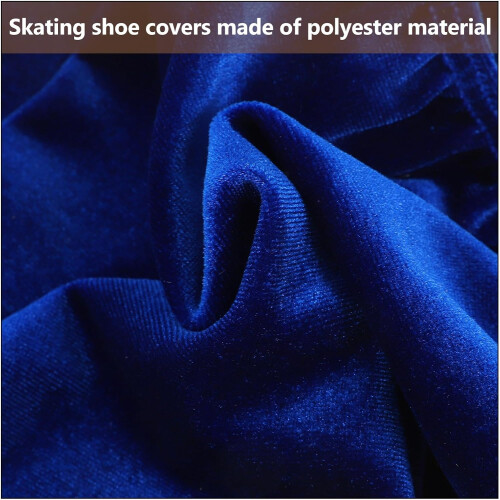 Ice Skate Boot Covers 1 Pair Blue Polyester Skating Boot Protectors Elastic Wear-Resistant Covers 1