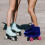 Ice Skate Boot Covers 1 Pair Blue Polyester Skating Boot Protectors Elastic Wear-Resistant Covers 3