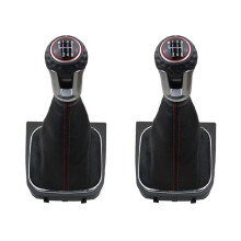2X 6 Speed Gear Shift Knob Gaiter Boot Cover Kit Gear Shift Knob for  5 6 MK5 MK6 GTD R32 R20 2004-2013