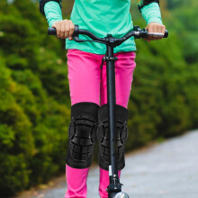 Knieschoner-Schutzset für Rollschuhlaufen und Radfahren, schwarze Knieschoner für Outdoor-Aktivitäten
