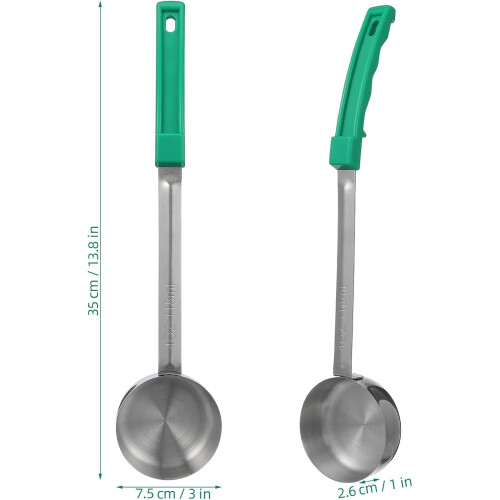 Portion Control Serving Spoon Long Spoon Stainless Steel Plastic Easy to Clean Practical Kitchen Utensil 1