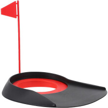 Übungsloch für Golf-Putter in alle Richtungen, schwarzer Kunststoff, Trainingshilfe für Putts, geeignet für drinnen und draußen