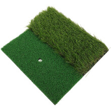 Tappetino da golf per allenamento, mini campo da golf con erba artificiale bicolore.