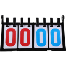 Portable 4-Digit Flip Scoreboard with Thick Plastic Shell, Multifunctional Sports Score Keeper