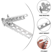 Camping pannenhouder van aluminiumlegering met pannenlift- en bordenklem, anti-verbrandingsfunctie, roestvrij kookgerei.