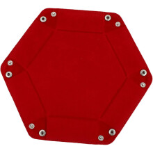 Bandeja hexagonal de cuero para dados, bandeja de escritorio plegable de 6 lados, caja de almacenamiento de cuero PU