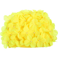 Floral chapéu de natação para mulheres cabelo longo chapéu de natação amarelo reutilizável pétalo design chapéus de natação adequado