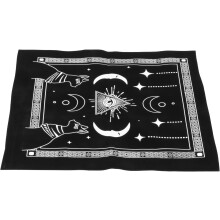 Mantel de tarot para adivinación, tapete de terciopelo para cartas del tarot con diseño de luna y estrellas.