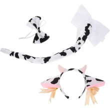 Adorable Bell Cow Headband Cow Ears Headwear Adult Women's Costume Accessory