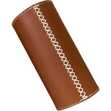 Housse de protection en cuir grand format pour cartouches de gaz, idéale pour le camping et les activités de plein air.
