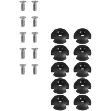 Kajakseilschnallen-Zugschnallen-Zubehör mit Schrauben, schwarz, 20-teiliges Set