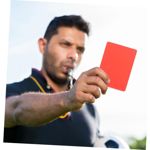 Kit da arbitro di calcio con cartellini standard rossi e gialli, portadocumenti portatile, penna e blocco note. 2