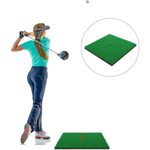 Golf Practice Mat Hitting Mat Portable 30x30cm Artificial Turf for Indoor Home Training Use 1