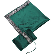 Tappetino da divinazione in velluto per tarocchi con custodia per carte e accessori di gioco, misura media.