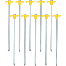 10 Stück robuste gelbe Zeltnägel, verlängerte Bodennägel