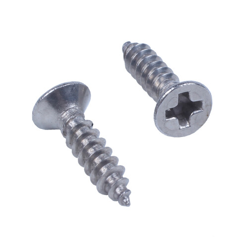 200X Stainless Steel Flat  Phillips Self-Tapping Screw 12X3mm Silver