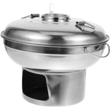 Kannettava ruostumattomasta teräksestä valmistettu kuumakattila, kaksikahvainen, 20 cm:n hiiligrillin pata