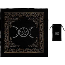 Mantel de terciopelo para altar de adivinación con tejido resistente antipolvo y práctica bolsa para guardar las cartas del tarot.
