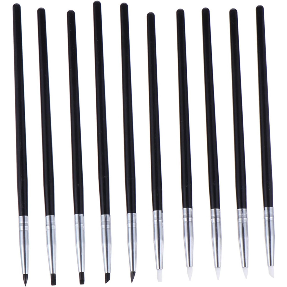 Hkhbjs 10Pcs Silicone Pen For Nail Art Sculpture Pen Manicure Carving Soft Heads For Diy Nail Art Embossing Kit At Home