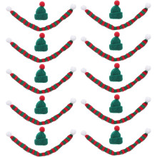 20pcs Mini Woven Hat Christmas Set Mini Knit Hats and Scarves for Xmas Doll Crafts
