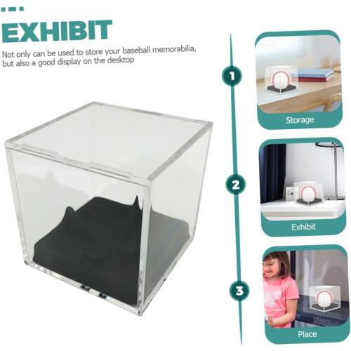2pcs Baseball Display Box Football Display Stand Display Case 1