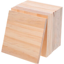10 cuadrados de madera sin acabado para manualidades y pintura, bloques de madera en blanco de 10x10x0,8 cm.