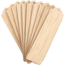 10 Marcapáginas de Madera en Blanco, Etiquetas de Madera Sin Acabado, Marcapáginas Creativos para Manualidades DIY