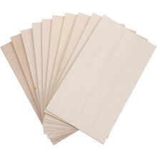 10 paneles de madera sin acabado de 170x300x3 mm, láminas de madera contrachapada de tilo.