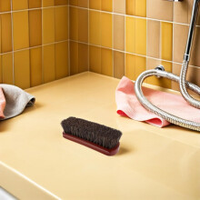Horsehair Shoe Care Brush Soft Bristles Large Wooden Handle Comfortable