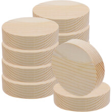 Houten schijfjes/houtsnippers voor jongens en meisjes, 10 stuks ronde beige houten schijfjes voor meisjes.