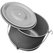 Tragbarer Aluminium-Hängetopf mit Deckel für Outdoor-Küche, Camping-Kochgeschirr-Set für 6-8 Personen