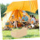 Portable Lightweight Folding Windproof Stove Screen, Three-Fold Khaki Cooking Windscreen 4