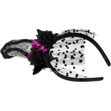 Cute Witch Hat Hair Hoop with Lace and Tulle Accents for Halloween Costumes Dress Up Events