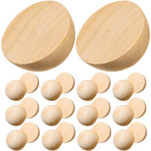 100 piezas de medias bolas de madera sin acabado de 20 mm para manualidades, formas de madera para pintar.