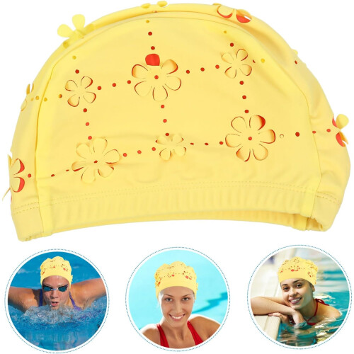 3D Petal Swim Cap για γυναίκες, καπέλο κολύμβησης που προστατεύει τα αυτιά ενηλίκων 2