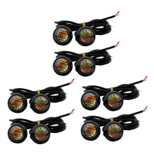 12 Pcs Car 12V 23mm Dual Color Switchback 4014 12 Led Drl Eye Daytime Light