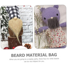 Kit de bricolage pour barbe de gnome en fausse fourrure - Matériaux légers et duveteux pour une fausse barbe