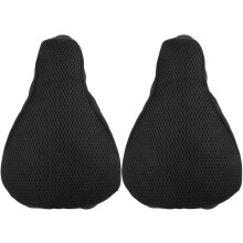 Lot de 2 housses de selle de vélo respirantes en maille avec coussin en éponge, housses de selle de vélo noires