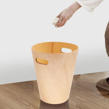 Desk Wastebasket Garbage Can Large Capacity Wood Japanese-Style Minimalist Design Convenient Removable