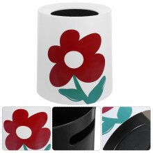 Cubo de basura de PVC rojo de doble capa de 8 litros con gran capacidad y uso práctico.