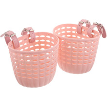 2 st cykelkorg fram för styr bärbar rosa plastcykelkorg
