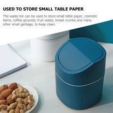 Malý odpadkový kbelík, stolní mini odpadkový koš 3,5 l, PP, redukce zápachu, snadno přenosný, severský styl, design véčka, modrý