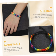 12 Regenbogen-Freundschaftsarmbänder aus geflochtenem Material, verstellbar, für Männer, Frauen und LGBTQ-Unterstützer