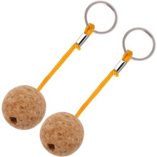 Juego de 2 llaveros flotantes de corcho, llavero flotante de madera amarilla, material de corcho flotante.