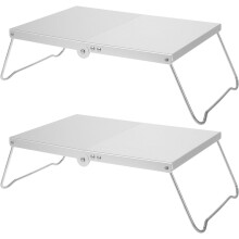 2 Stück Tragbarer, faltbarer Campingtisch aus Aluminium, leichter rechteckiger Outdoor-Schreibtisch