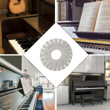 Premium Metal Piano Tuning Tool and String Measuring Tool, Silver Circular Design, Easy to Use and Carry