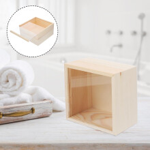 Aufbewahrungsbox aus Holz, Acryl-Verpackungsbox mit Deckel, robust, praktisch zum Aufbewahren und Transportieren, Khaki