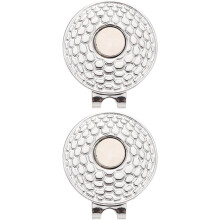 2 Pieces Golf Ball Markers Silver 25mm Zinc Alloy Hat Clips, Portable Golf Accessories