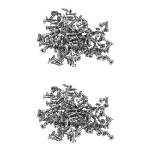 200X Stainless Steel Flat  Phillips Self-Tapping Screw 12X3mm Silver 1